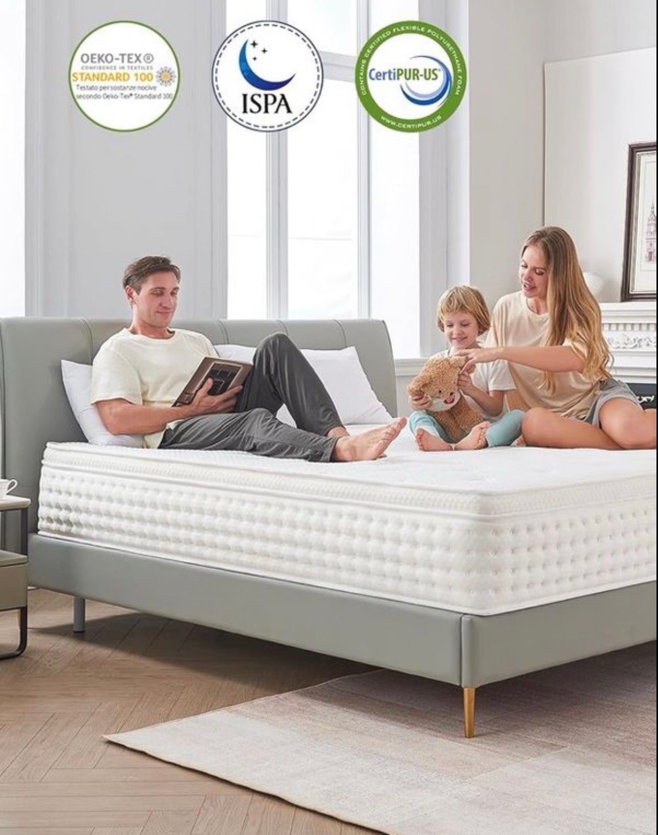 Double Mattress,10.2 INCH Hybrid Memory Foam and Individually Pocket Spring