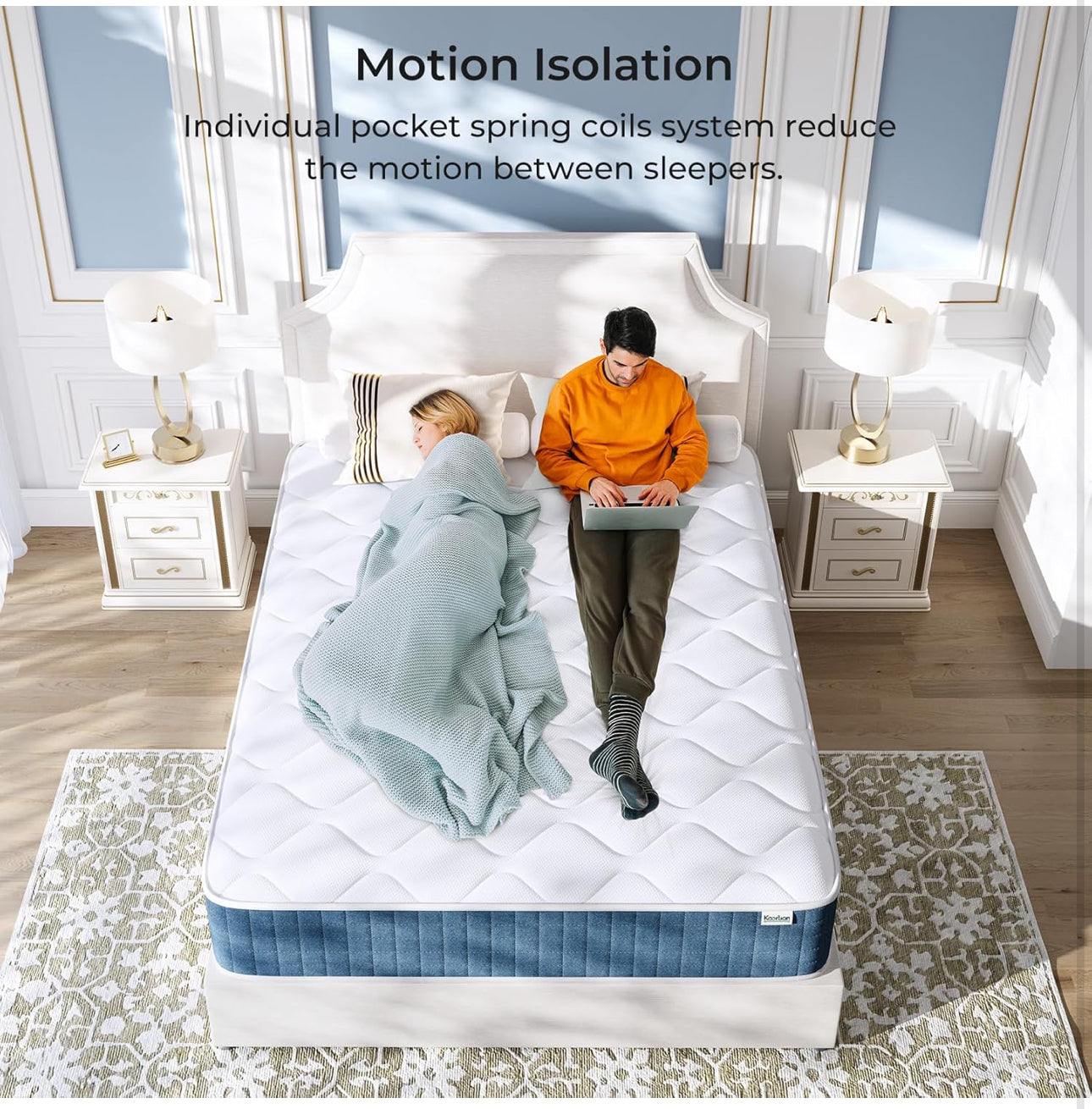 Double Mattress 4FT6 Hybrid Pocket Sprung Memory Foam Mattress.