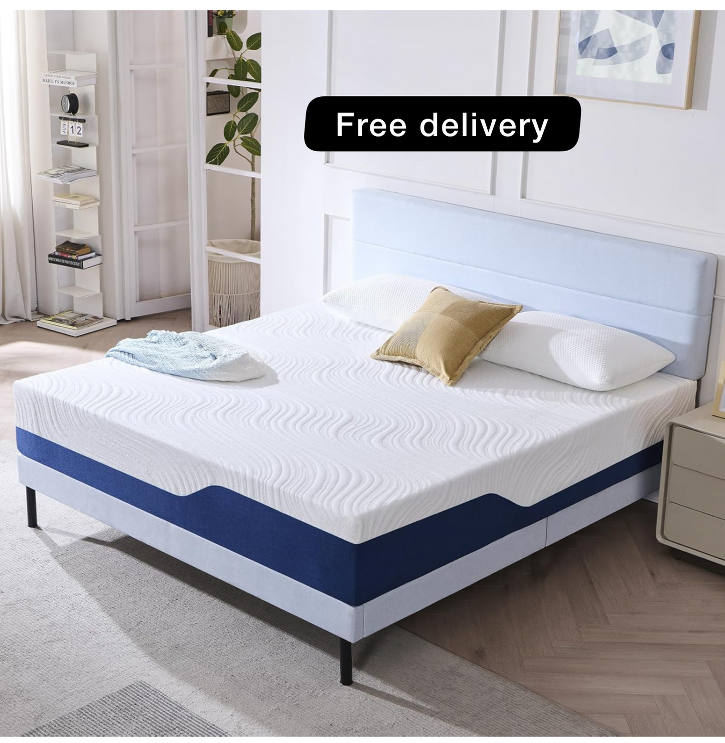 Super King Mattress (180x200x20cm) – 20cm Medium Firm Memory Foam Mattress with Carved Knitted Cover for Pressure & Back Pain Relief