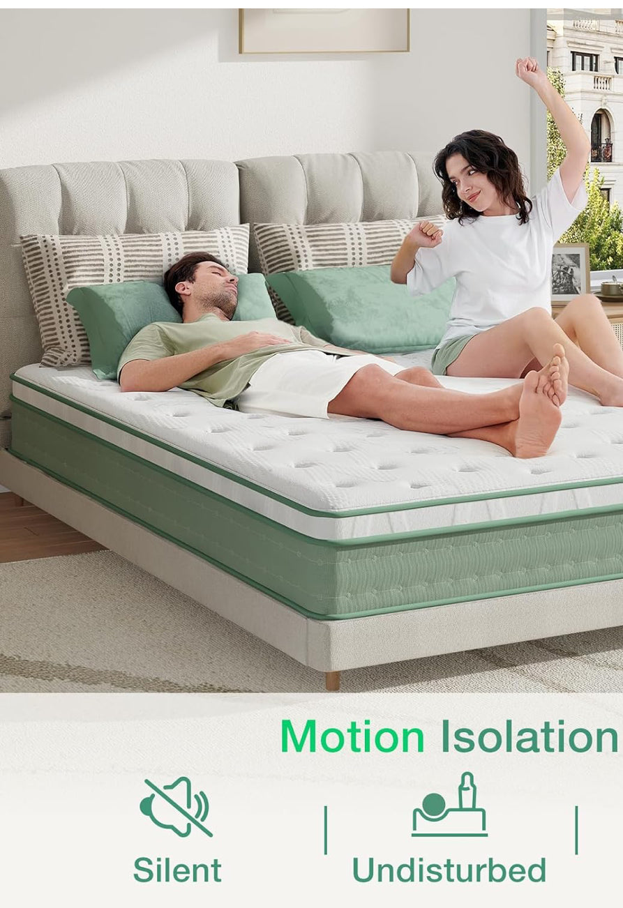 King mattress Size 9.8 Inch 3-Zone Gel Memory Foam Pocket Sprung Mattress