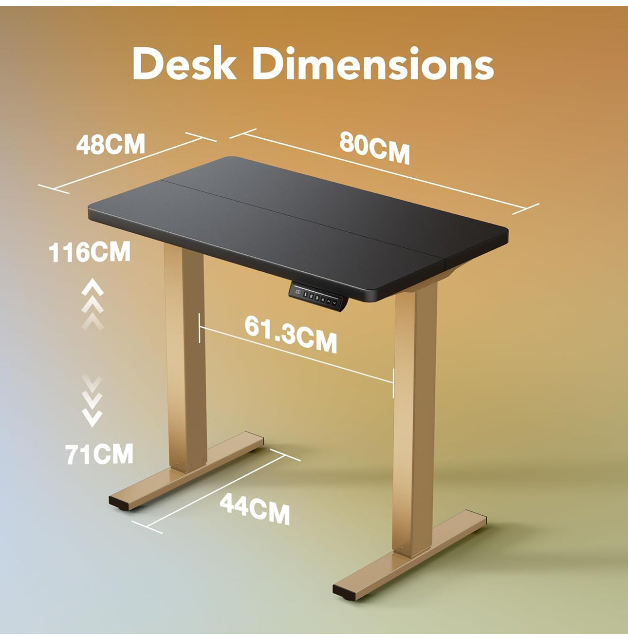 80 cm Electric Standing Desk Adjustable Height, 4