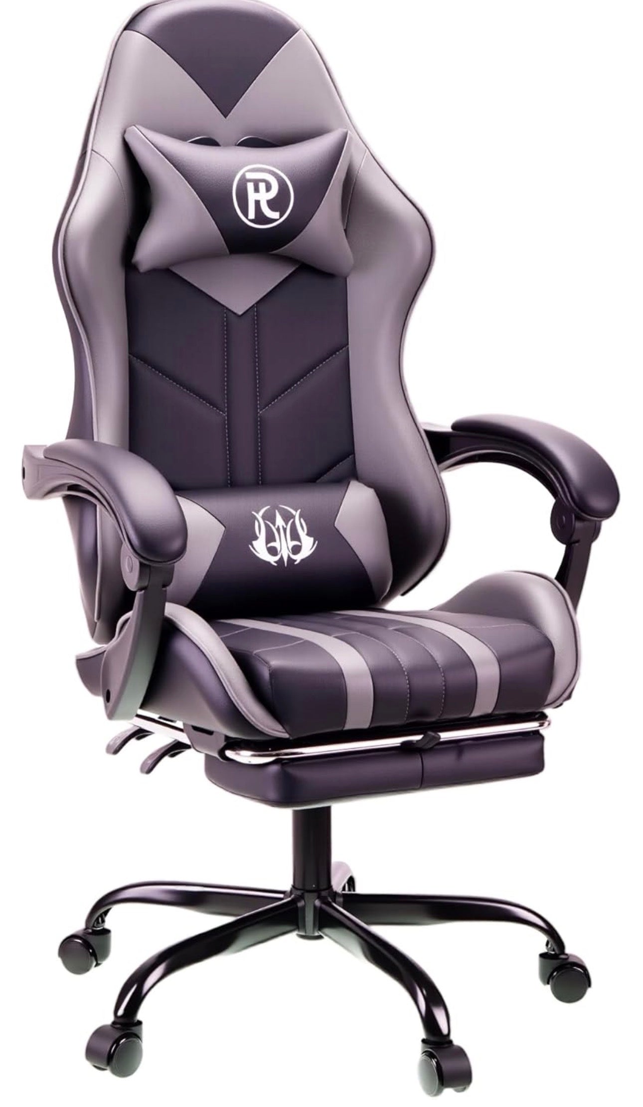 Office chairs reclining seat with footrest adjustable headrest and lumbar cushion high back support padded armrests