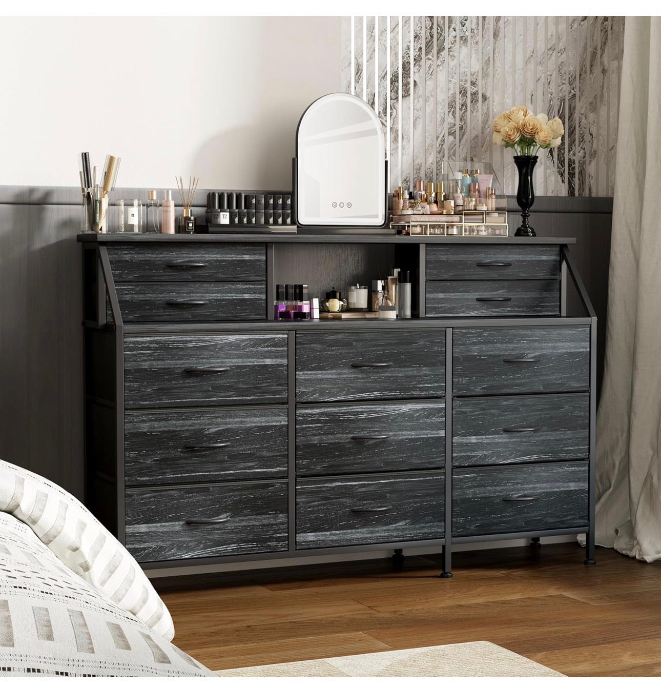 Dresser for Bedroom with 13 Drawers, 55 inch Wide Chest of Drawers