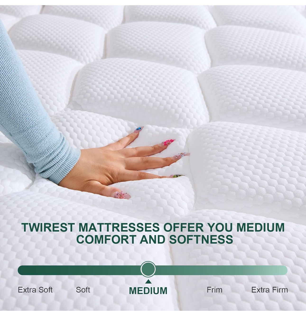 King Mattress, Hybrid Memory Foam and Spring