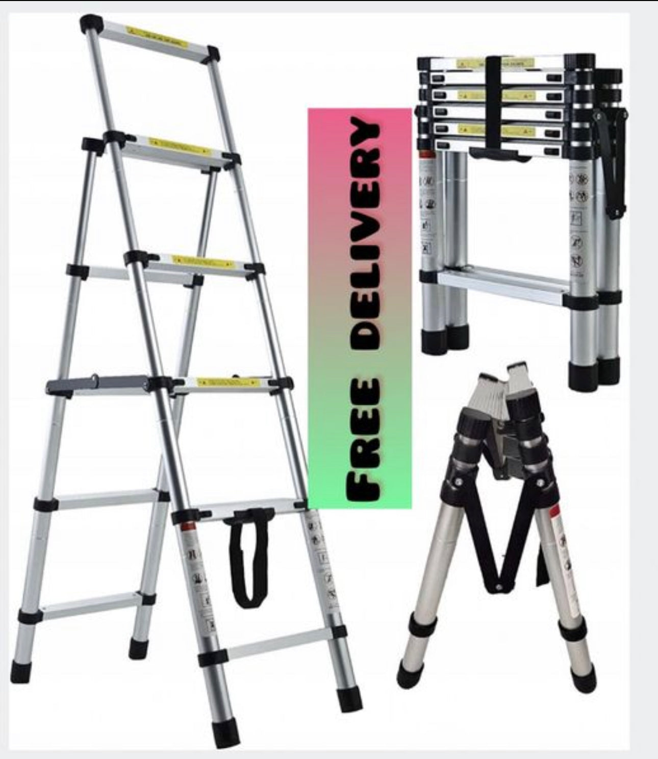 Ladder  1,7 m aluminum up to 150 kg