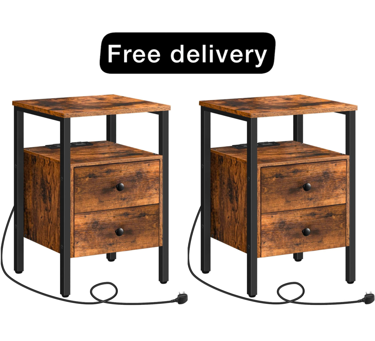 Set  of 2 bedside tables
