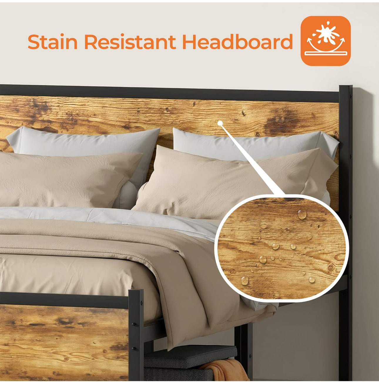4ft6 Double Bed Frame with Headboard