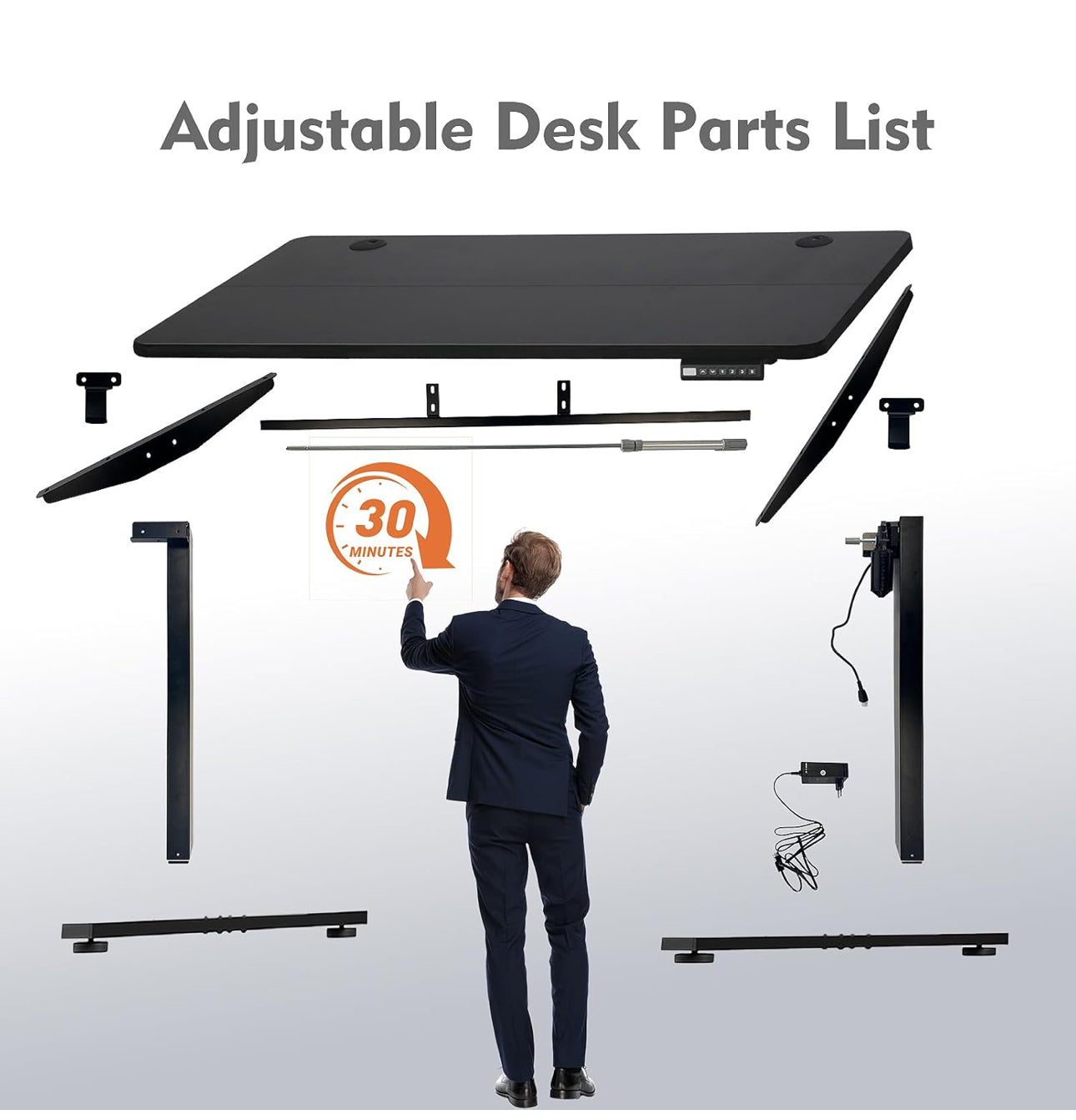 Electric Height Adjustable Standing Desk, 120 x 60