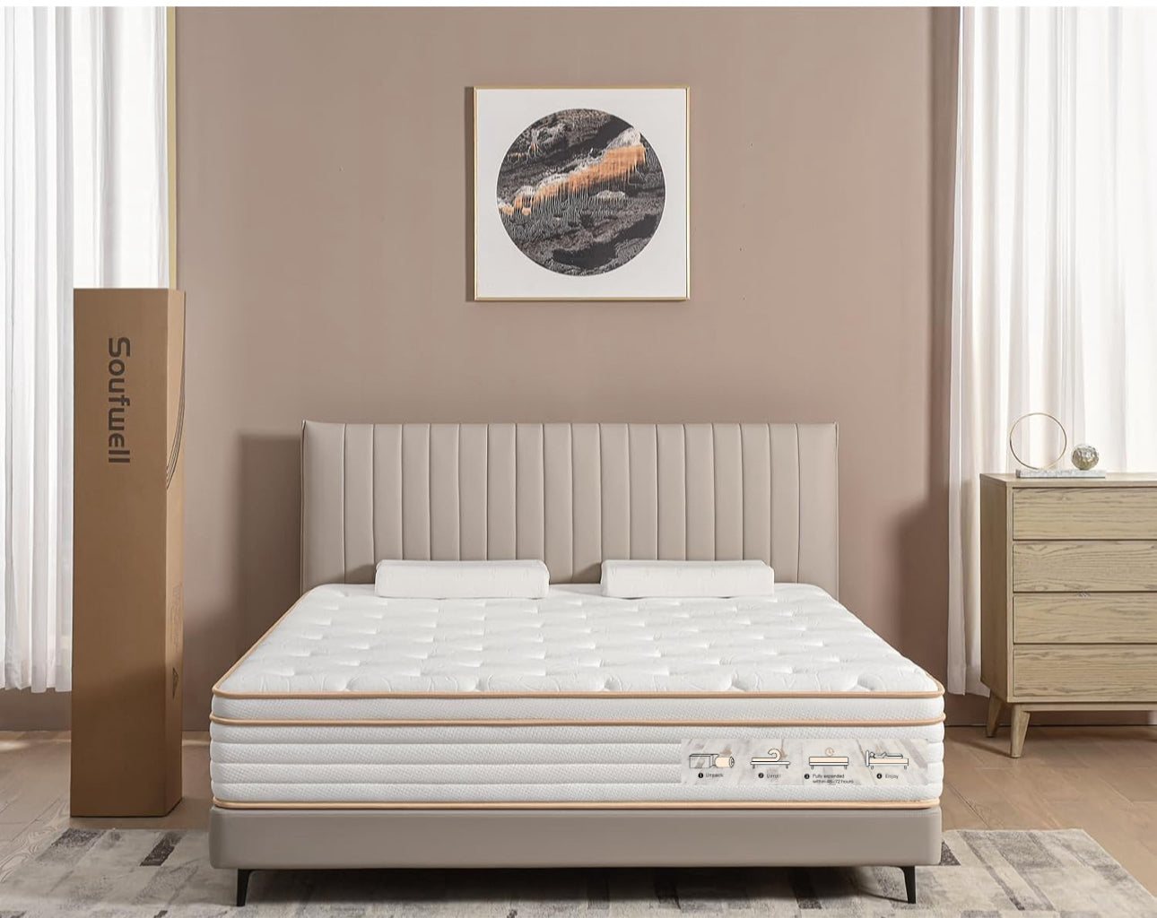 King Mattress, 10 Inch Orthopedic Hybrid Memory Foam King Mattress 5FT, Individually Wrapped Pocket Sprungs