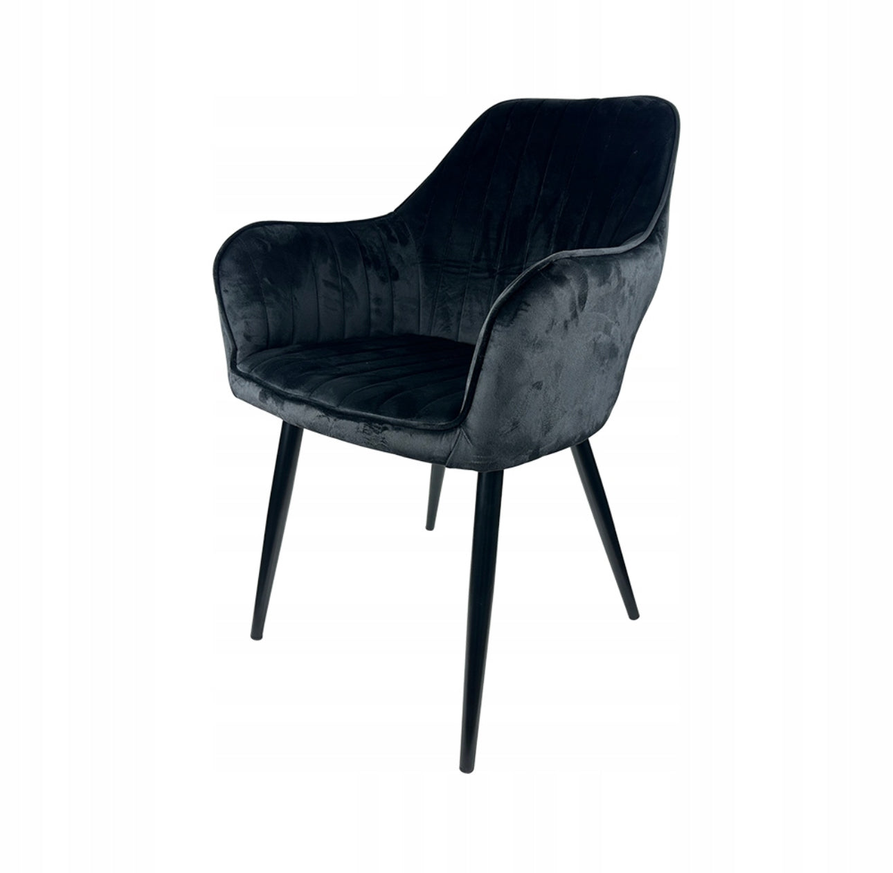 4x Upholstered Grey Velour Chairs