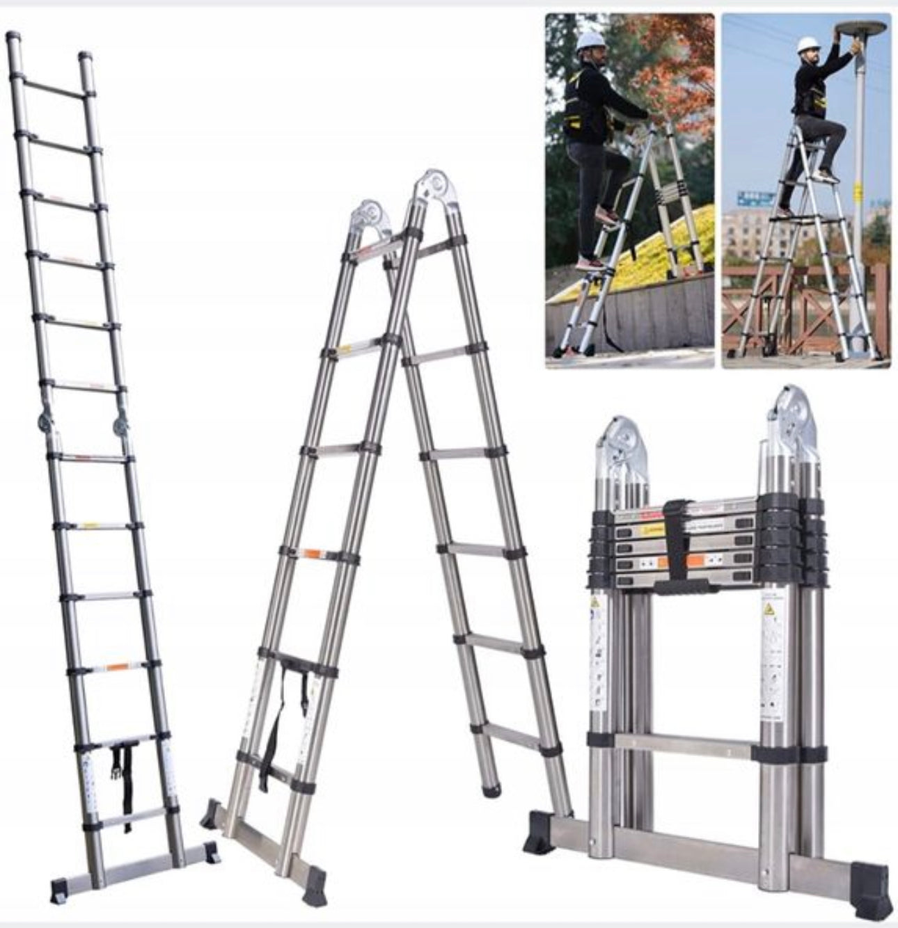 Ladder  3,8 m aluminum up to 150 kg