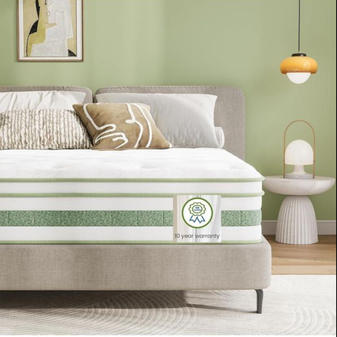 Orthopedic King Size Mattress 5FT, 10 Inch Gel Memory Foam Pocket Sprung Hybrid Mattress,