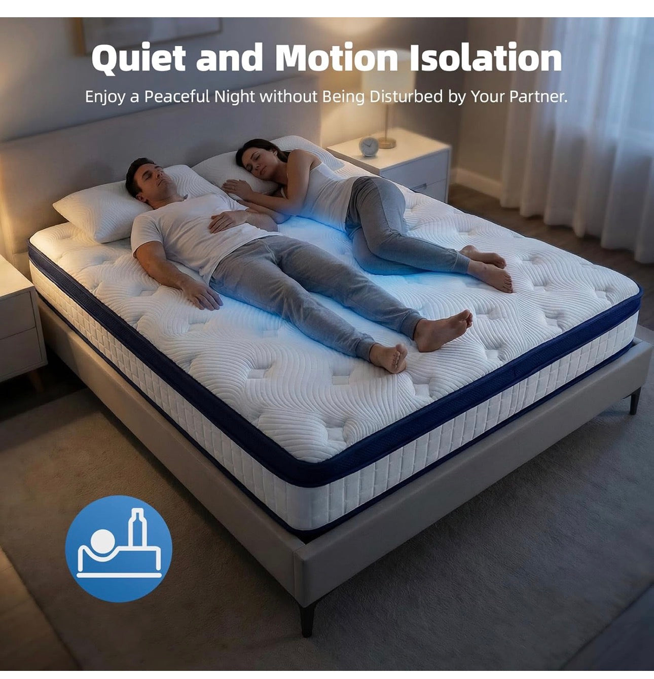 Double Mattresses - 4FT6, 10 Inch Memory Foam with Pocket Spring Hybrid