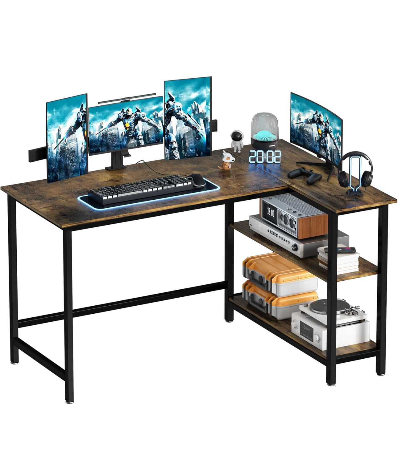 L Shaped Desk, 100x72cm Gaming Computer Desk