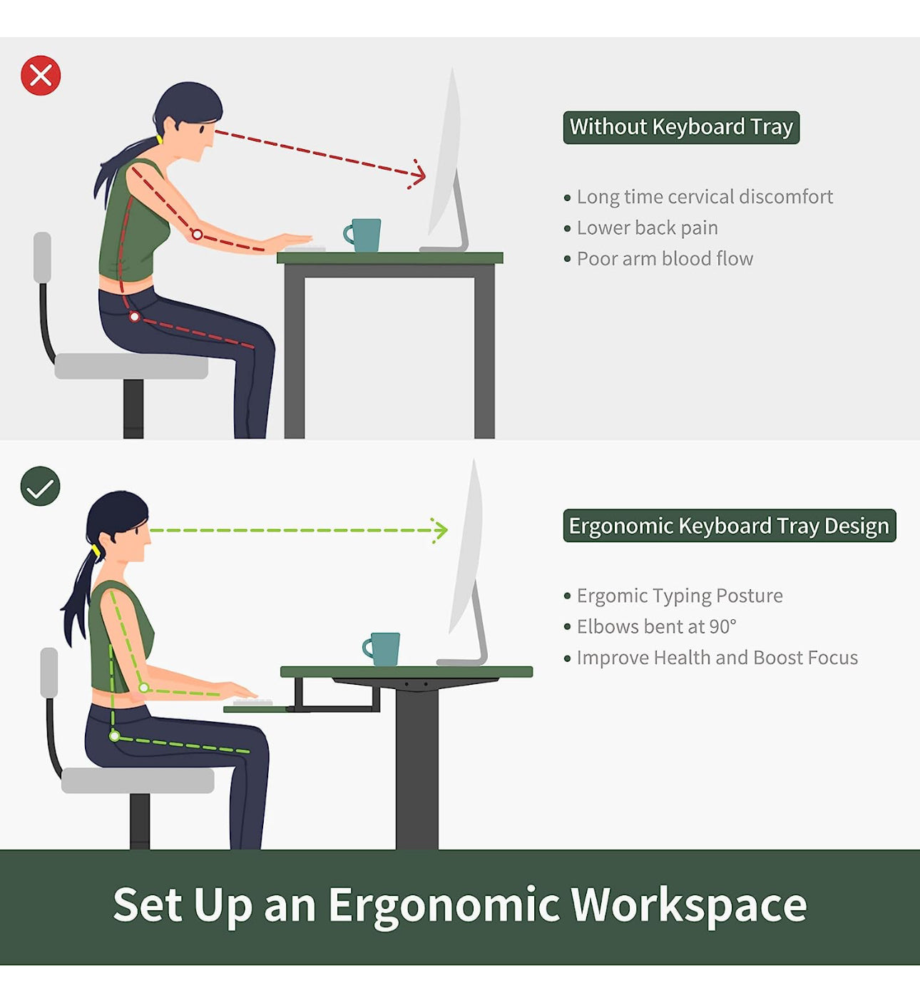 Electric Standing Desk 100 x 60 cm