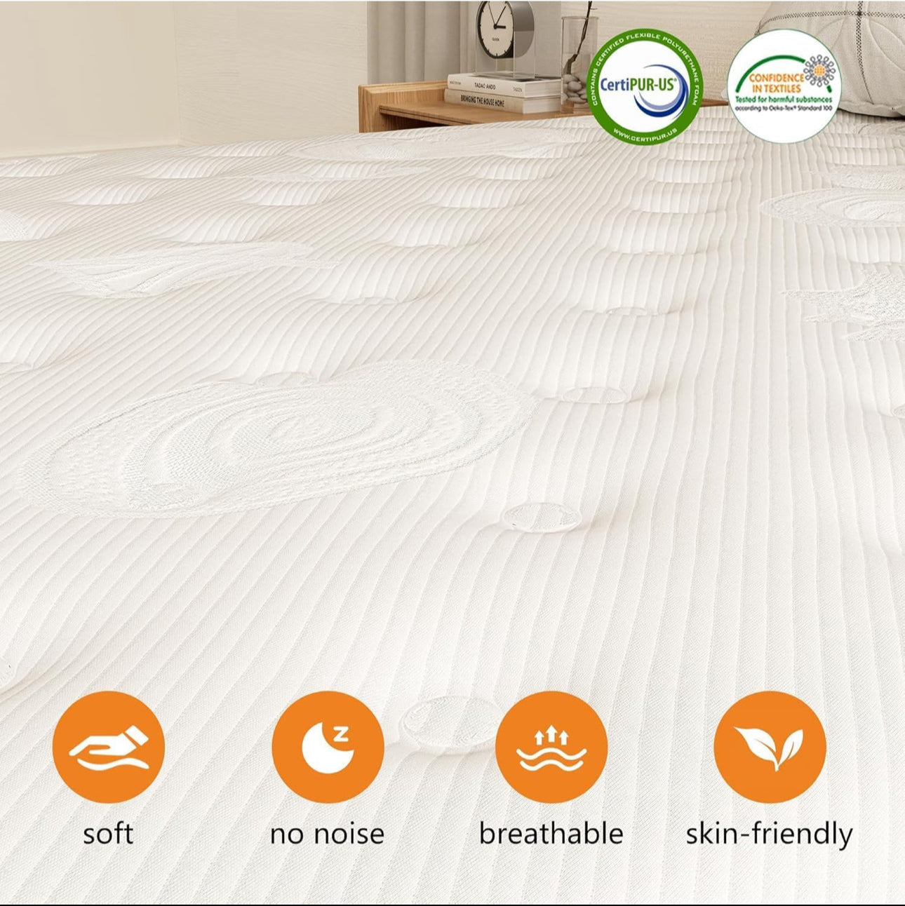 4FT Small Double Mattresses,10 Inch Gel Memory Foam Pocket Sprung Mattress with Breathable Soft Fabric,9 Zone Orthopedic Small Double Mattress,Back Pain Relief