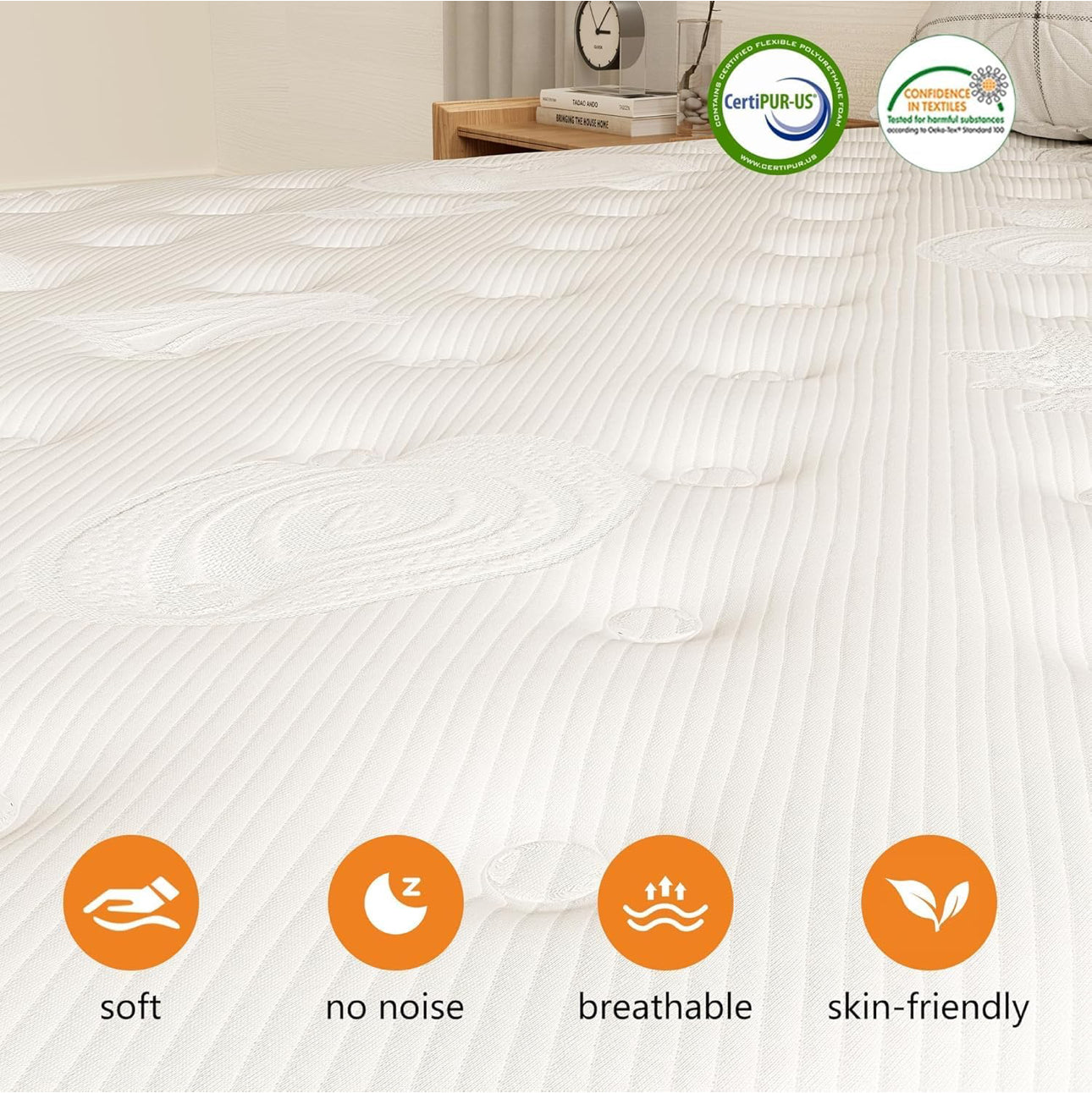 4FT6 Double Mattress, 9-Zone Gel Memory Foam, 10 Inch Pocket Sprung Hybrid Orthopedic