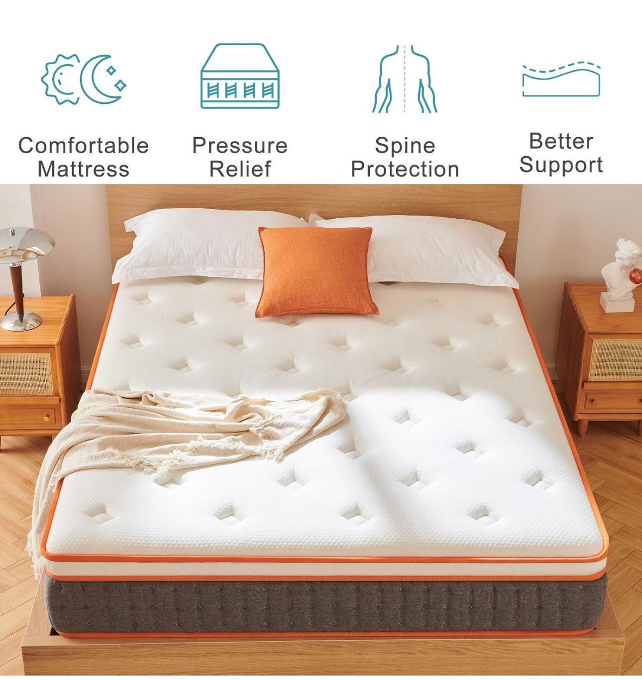 King Mattress, 8.7 Inch Hybrid Mattress King