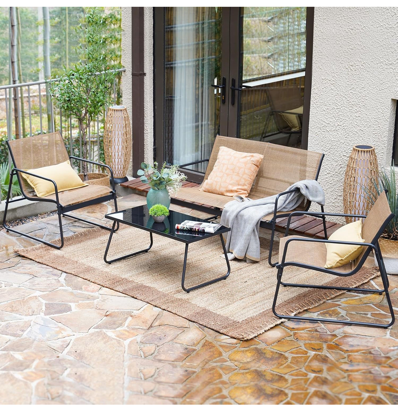 Sets 4 Pieces, Garden Table and Chairs