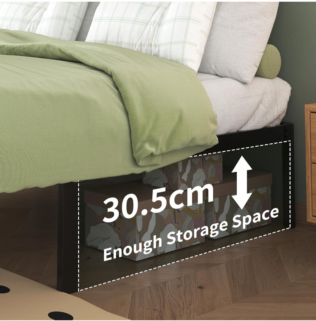 Small Double Bed Frame 4ft with Rounded Corner Legs