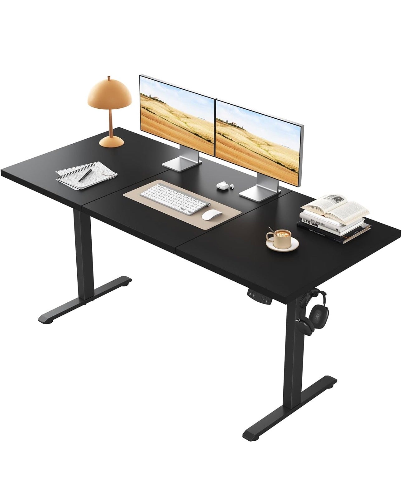 Height-Adjustable Desk, Electric Sit-Stand Office Desk, Computer Desk with 2 Memory Functions