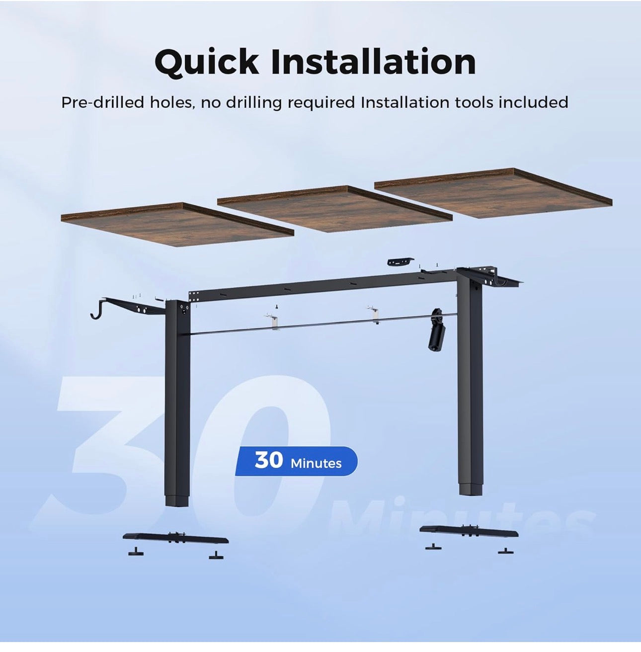 Electric Standing Desk, 120 x 60 cm Height Adjustable Sit Stand Desks