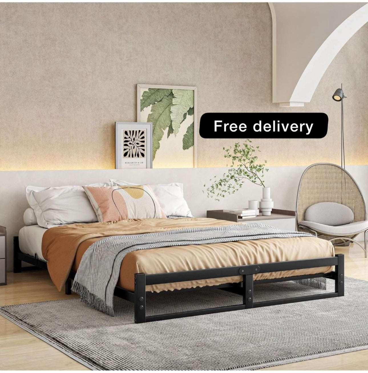 King Size Bed Frame,5ft Floor Bed Frame King Size Bed