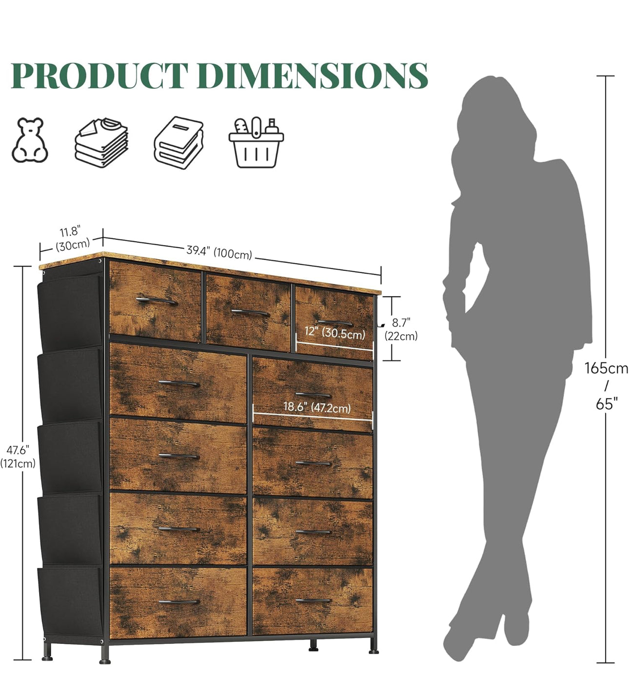 Chest of Drawers with Pockets