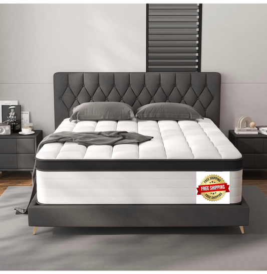 4FT6 Double Mattress, 25cm Pocket Sprung & Memory Foam Hybrid Bed
Medium Firm Hybrid Mattress with 2.0mm Pocket Springs & Cooling Knitted, Orthopaedic Support & Motion Isolation 135*190*25CM