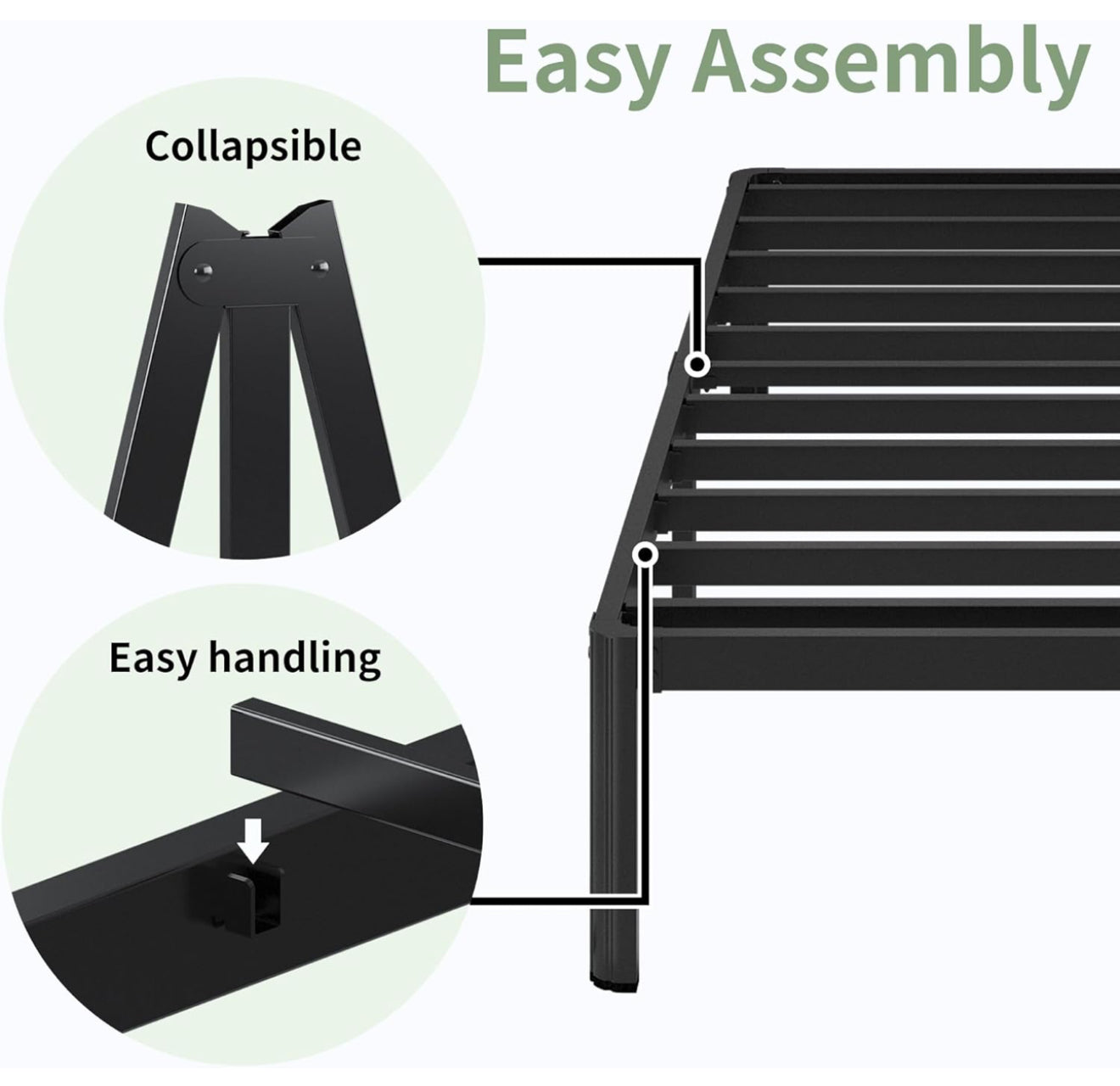 Small Double Bed Frame 4ft6 with Rounded Corner Legs