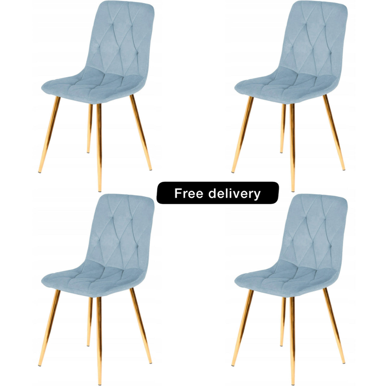 Chairs , Set of 4 Upholstered velvet chair comfort