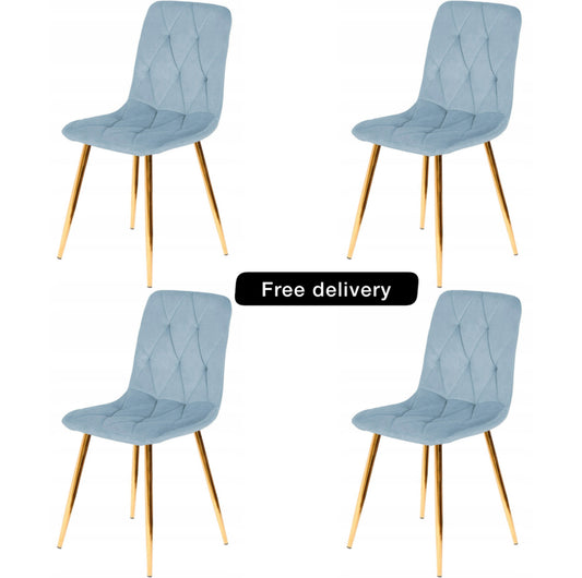 Chairs , Set of 4 Upholstered velvet chair comfort