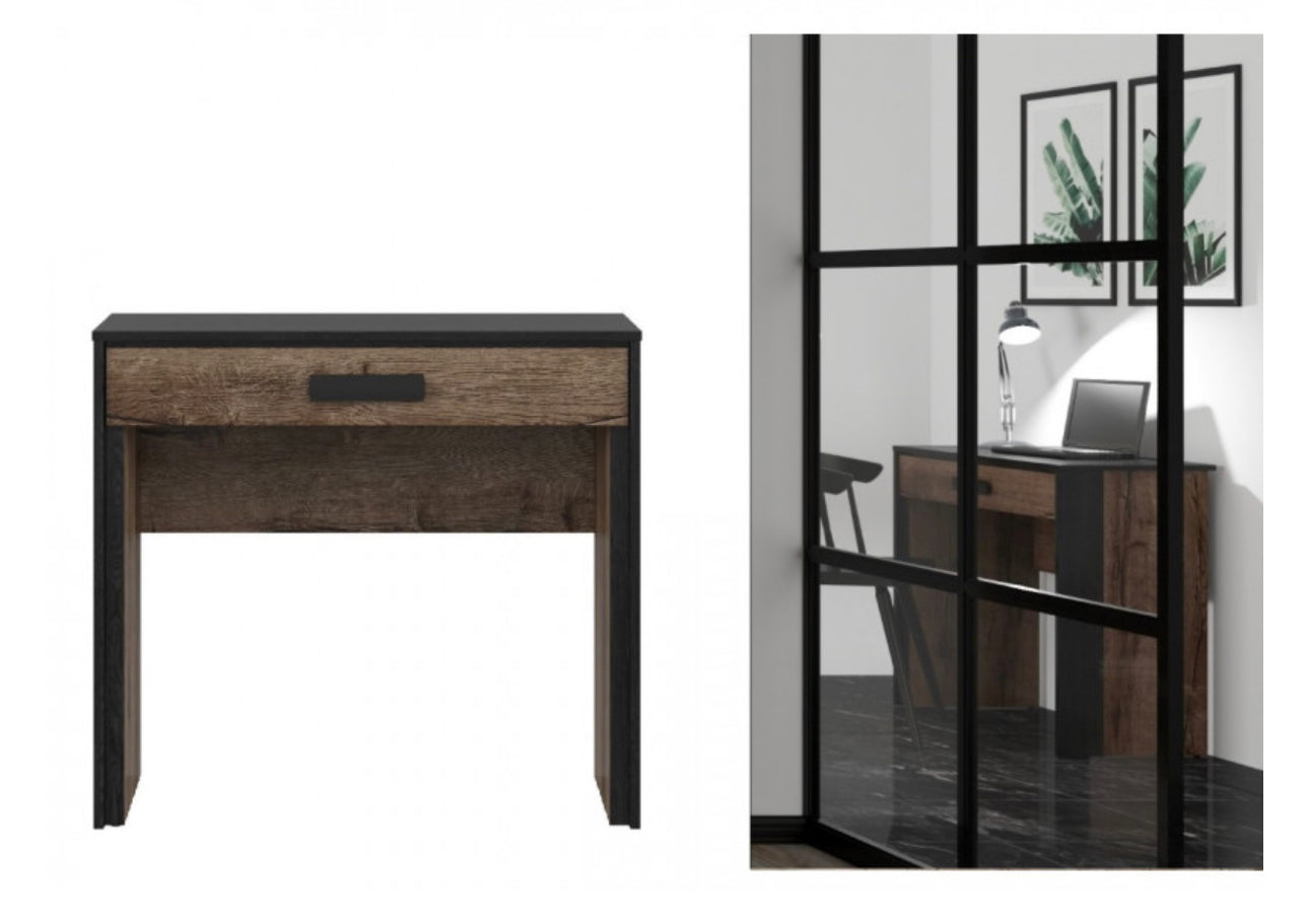 Desk Dressing Table with Drawer Storage Space Console Unit Oak/Black Effect