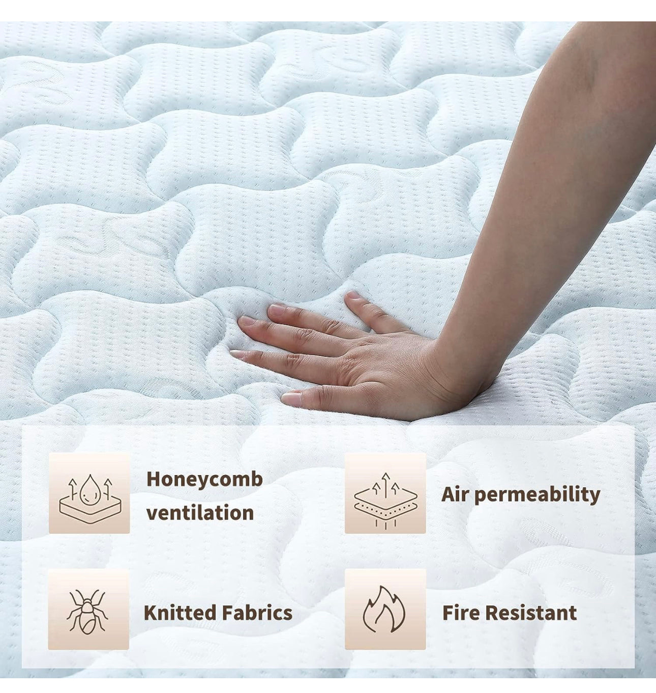 Double Mattress 4FT6 Spring Mattress with 5mm Memory Foam Medium Hardness