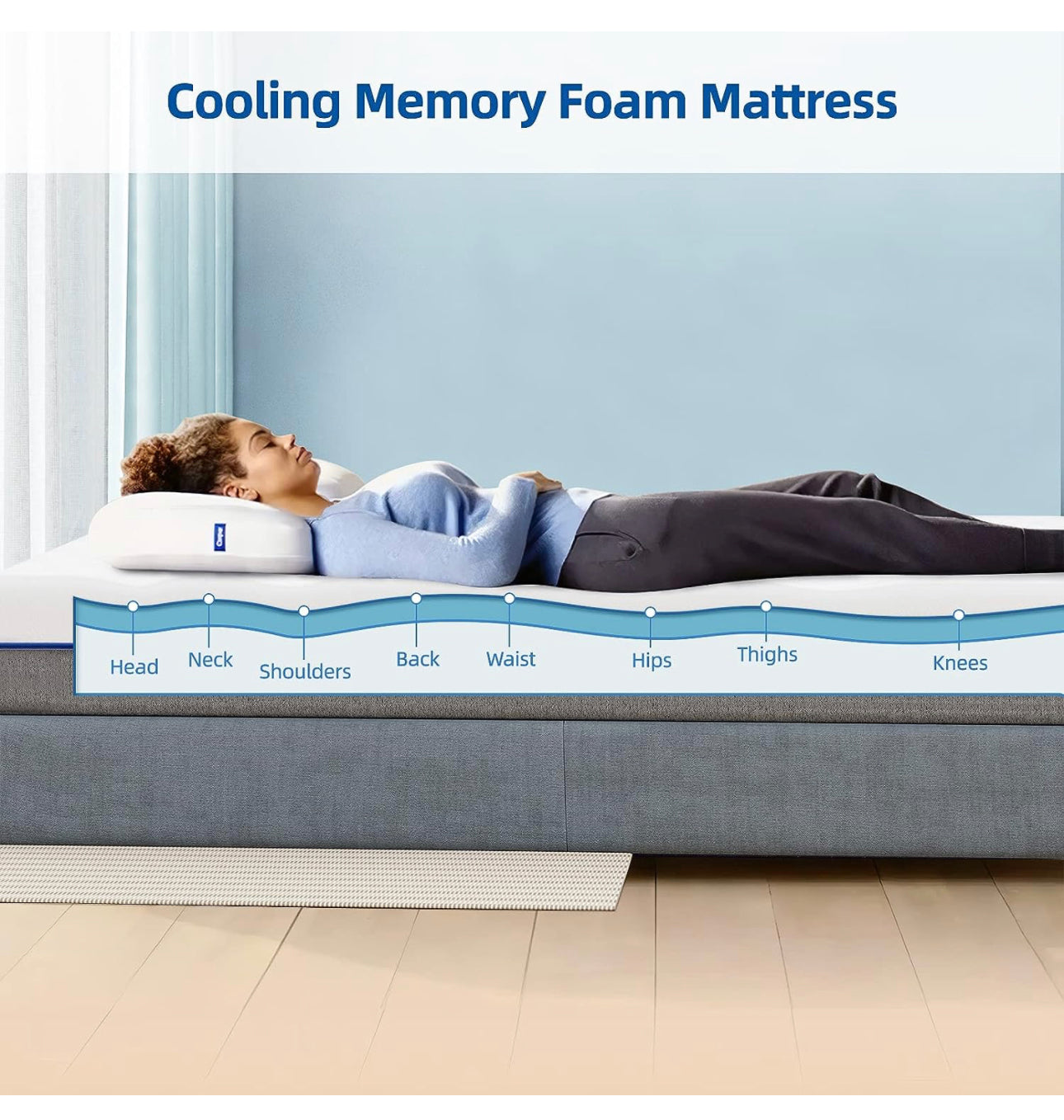 Double Memory Foam Mattress, 8 Inch with Soft Fabric
