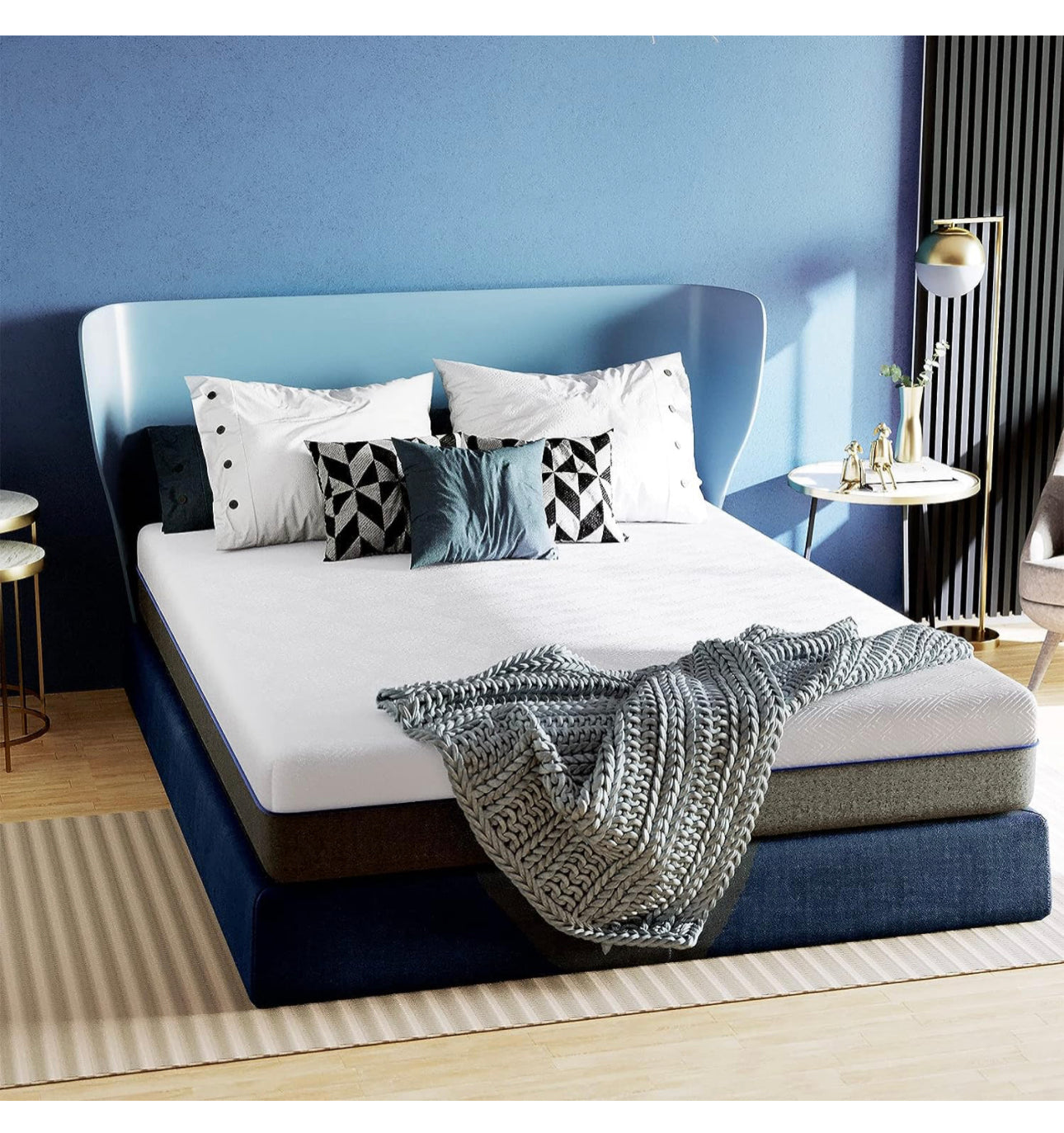 Double Memory Foam Mattress, 8 Inch with Soft Fabric