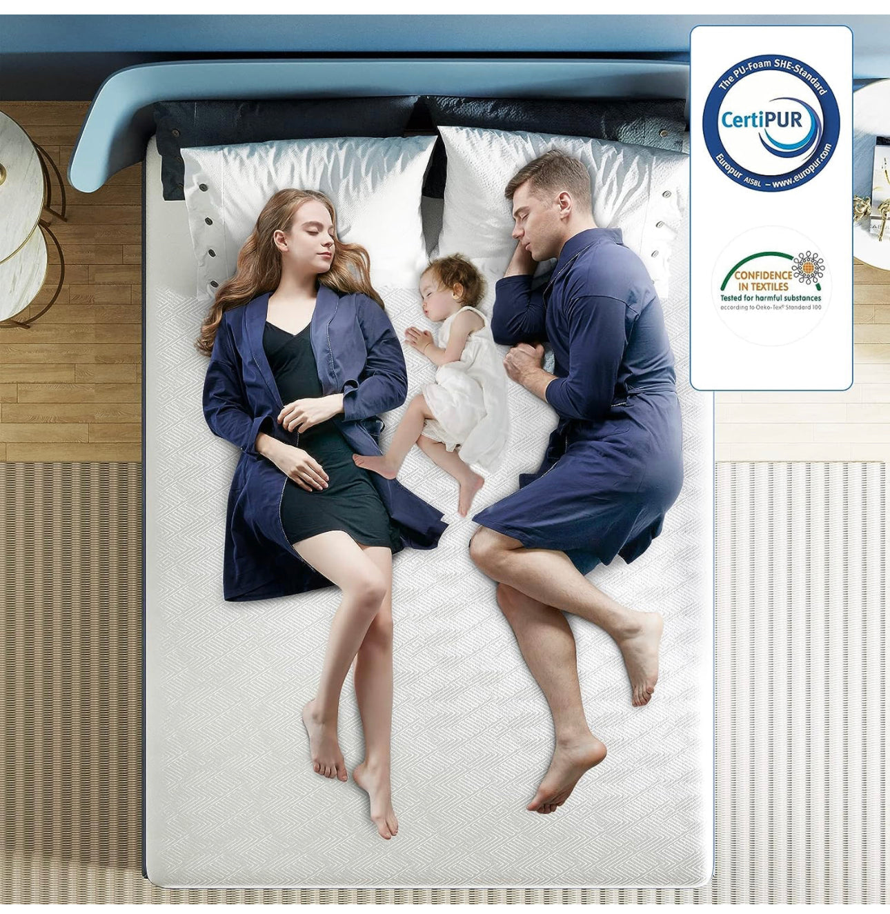 Double Memory Foam Mattress, 8 Inch with Soft Fabric