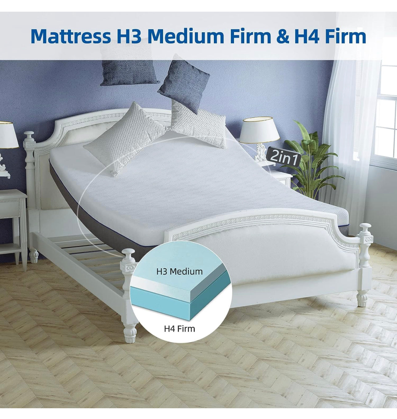 Double Memory Foam Mattress, 8 Inch with Soft Fabric
