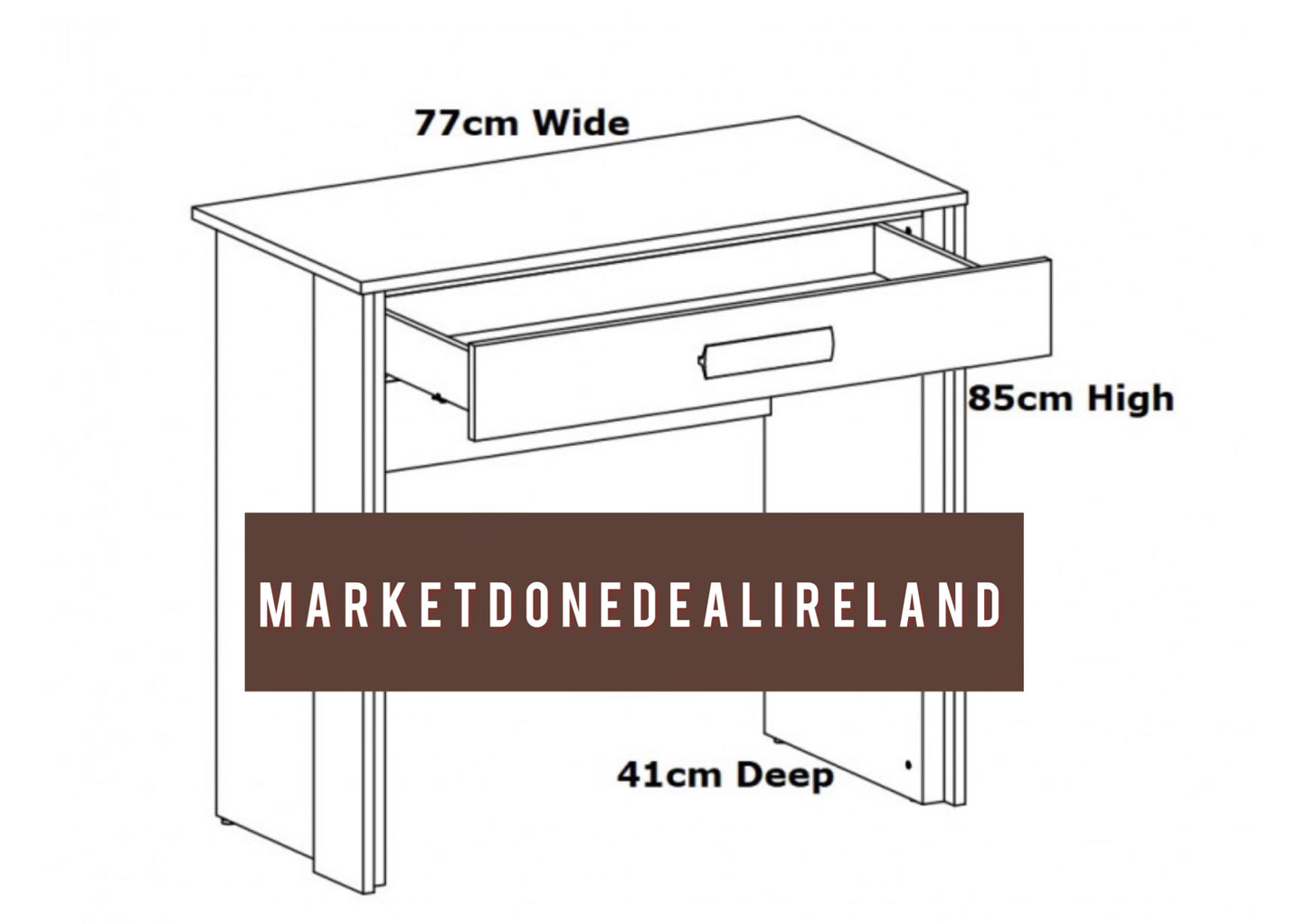 Desk Dressing Table with Drawer Storage Space Console Unit Oak/Black Effect
