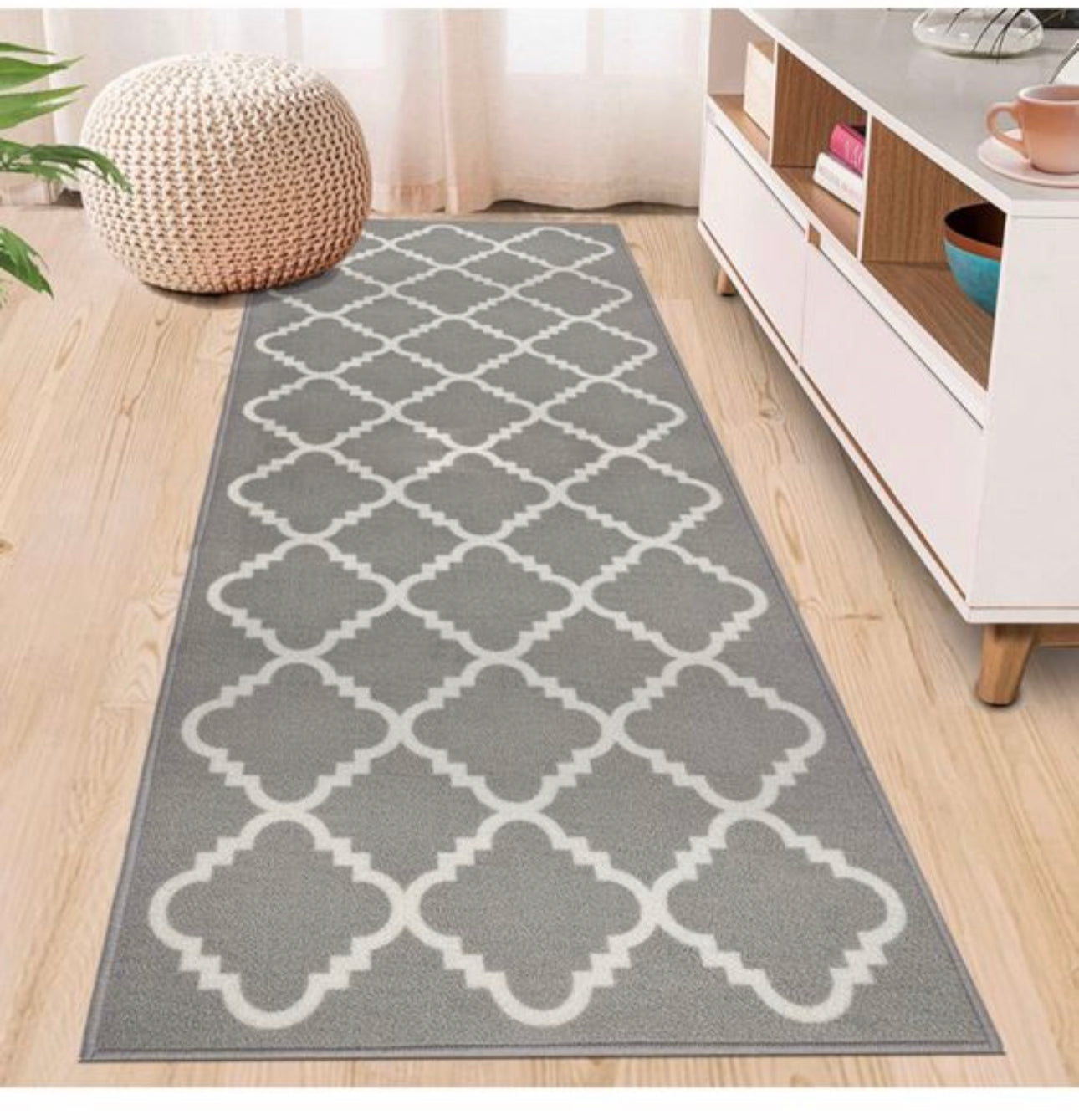 Runner Rug for Hallways Non Slip 65x180cm yelow/grey