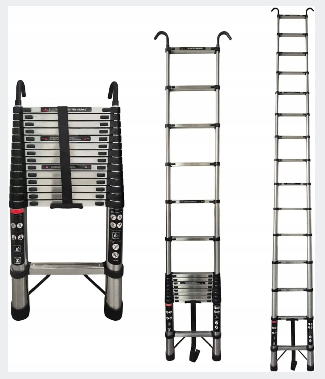 Folding Telescopic Ladder 4.4M 150kg with Hakiems