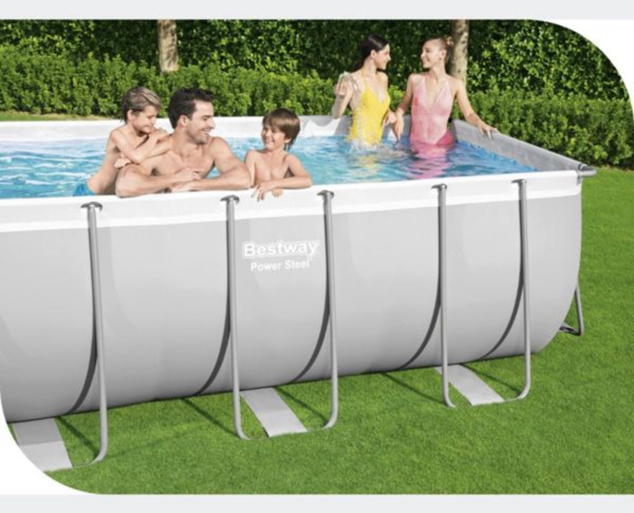 19-in-1 set Rectangular pool 412 x 201 cm