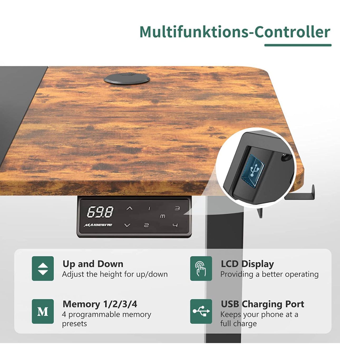 Electric Standing Desk Brown