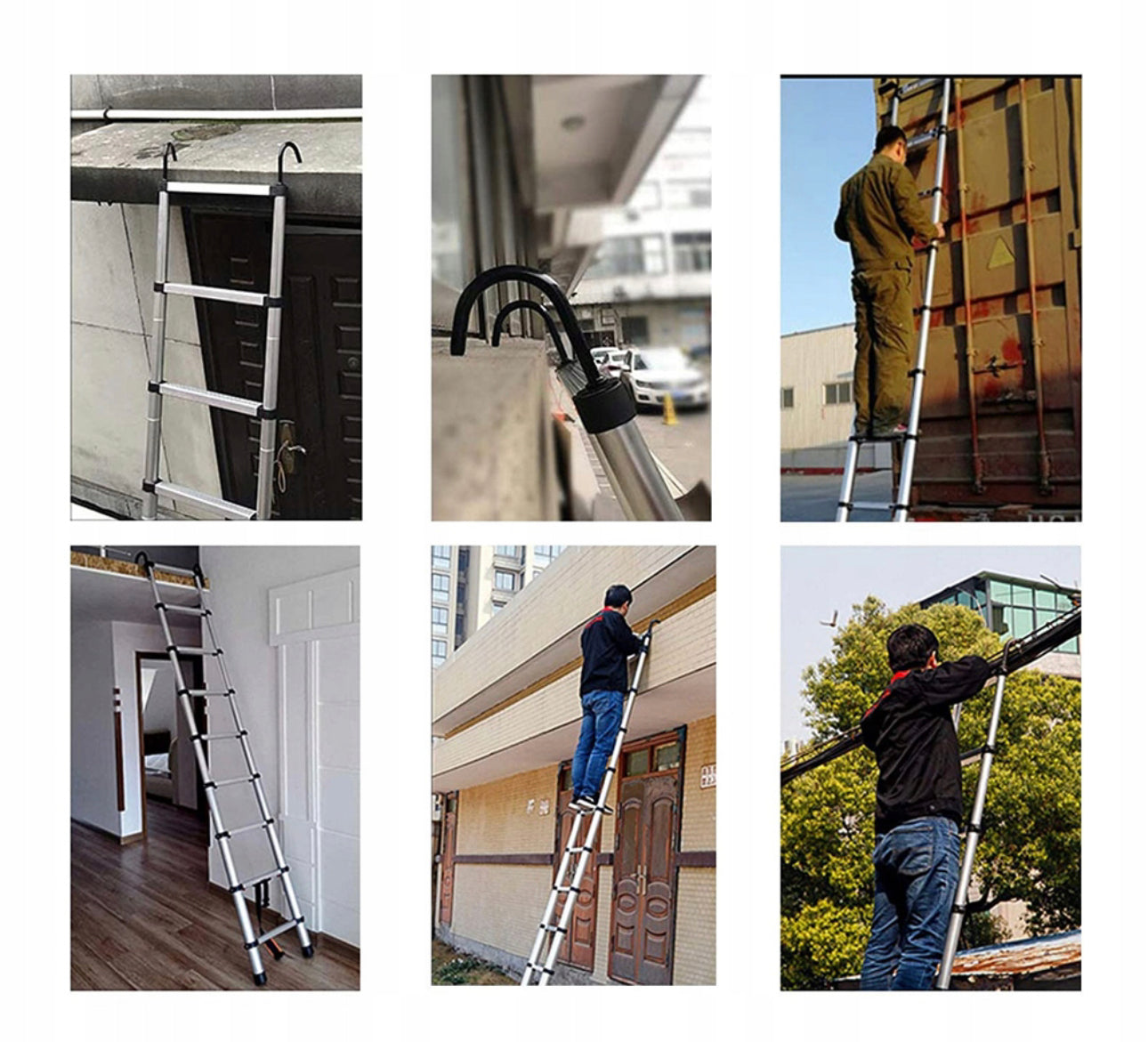 Folding Telescopic Ladder 4.4M 150kg with Hakiems