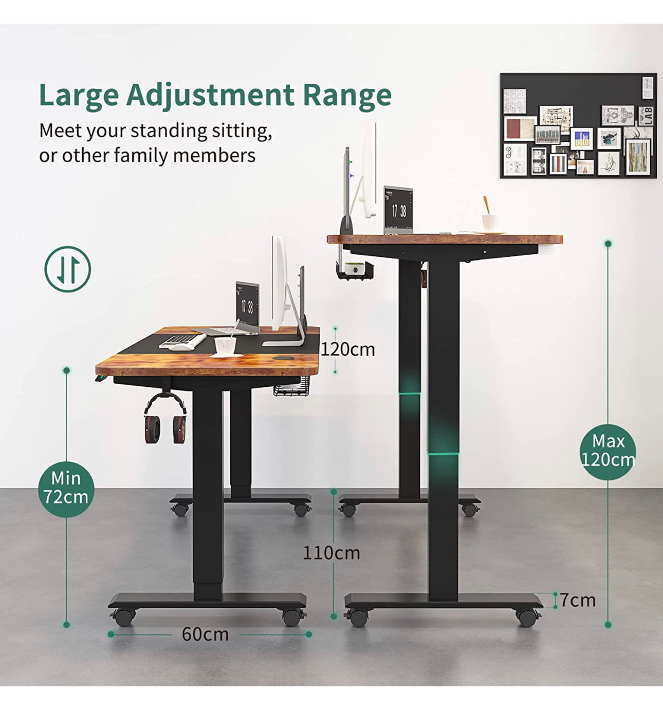 Electric Standing Desk Brown