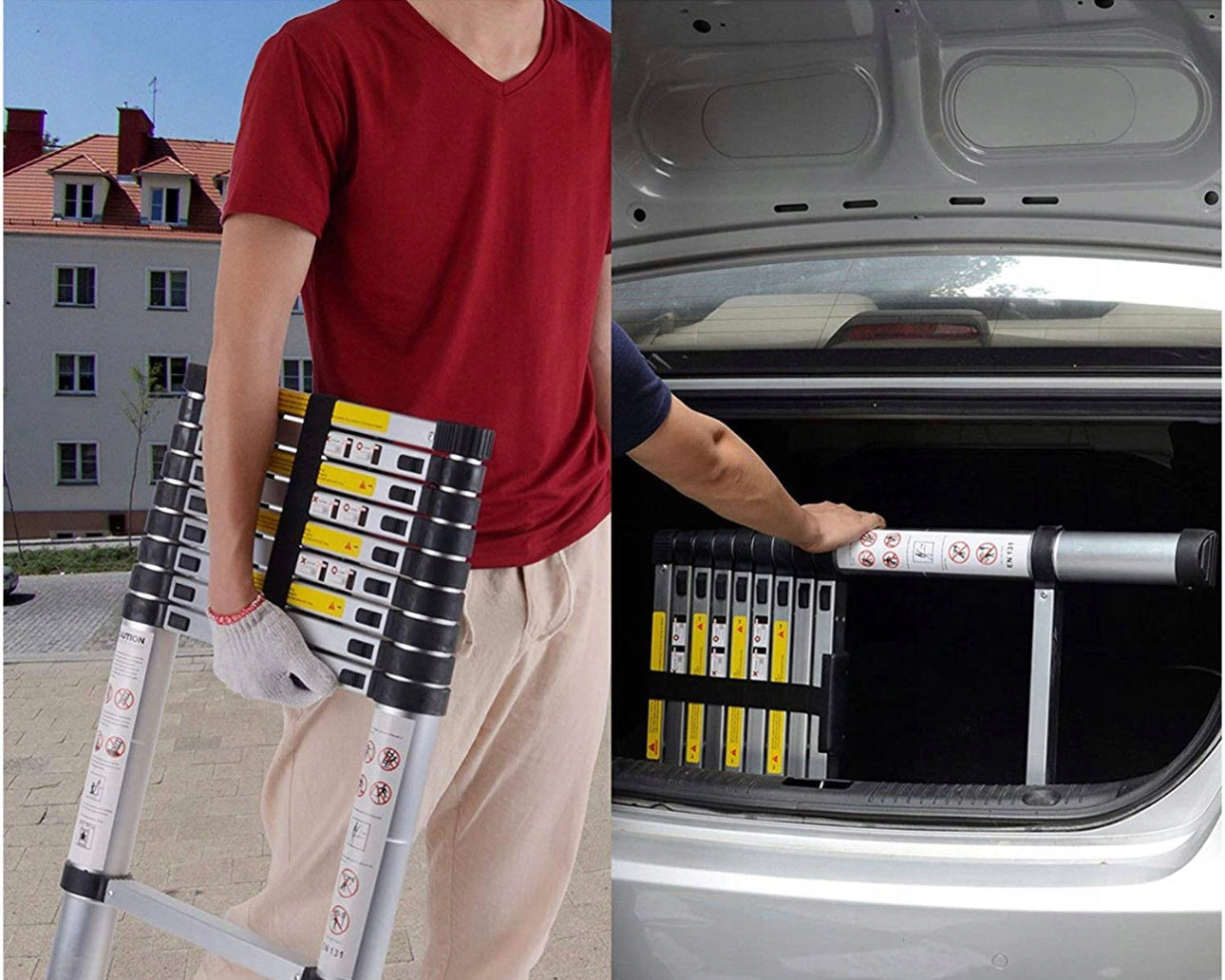 Folding Telescopic Ladder 4.4M 150kg with Hakiems