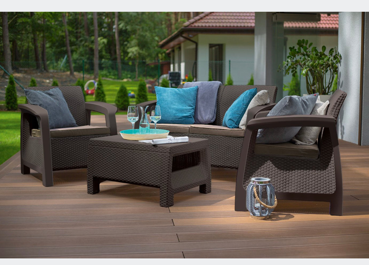Garden furniture set Brown
