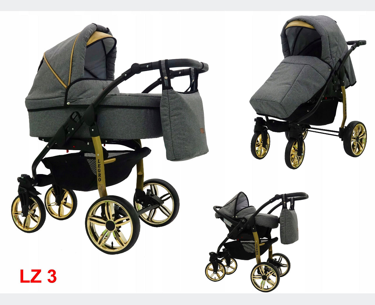 Black and gold 3in1 stroller