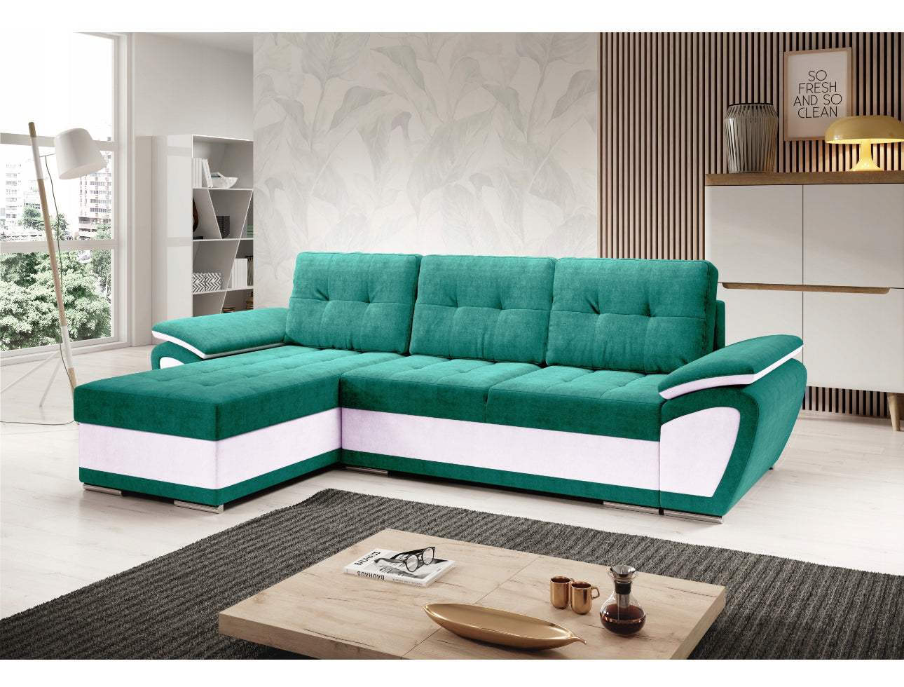 Corner sofa with sleeping function