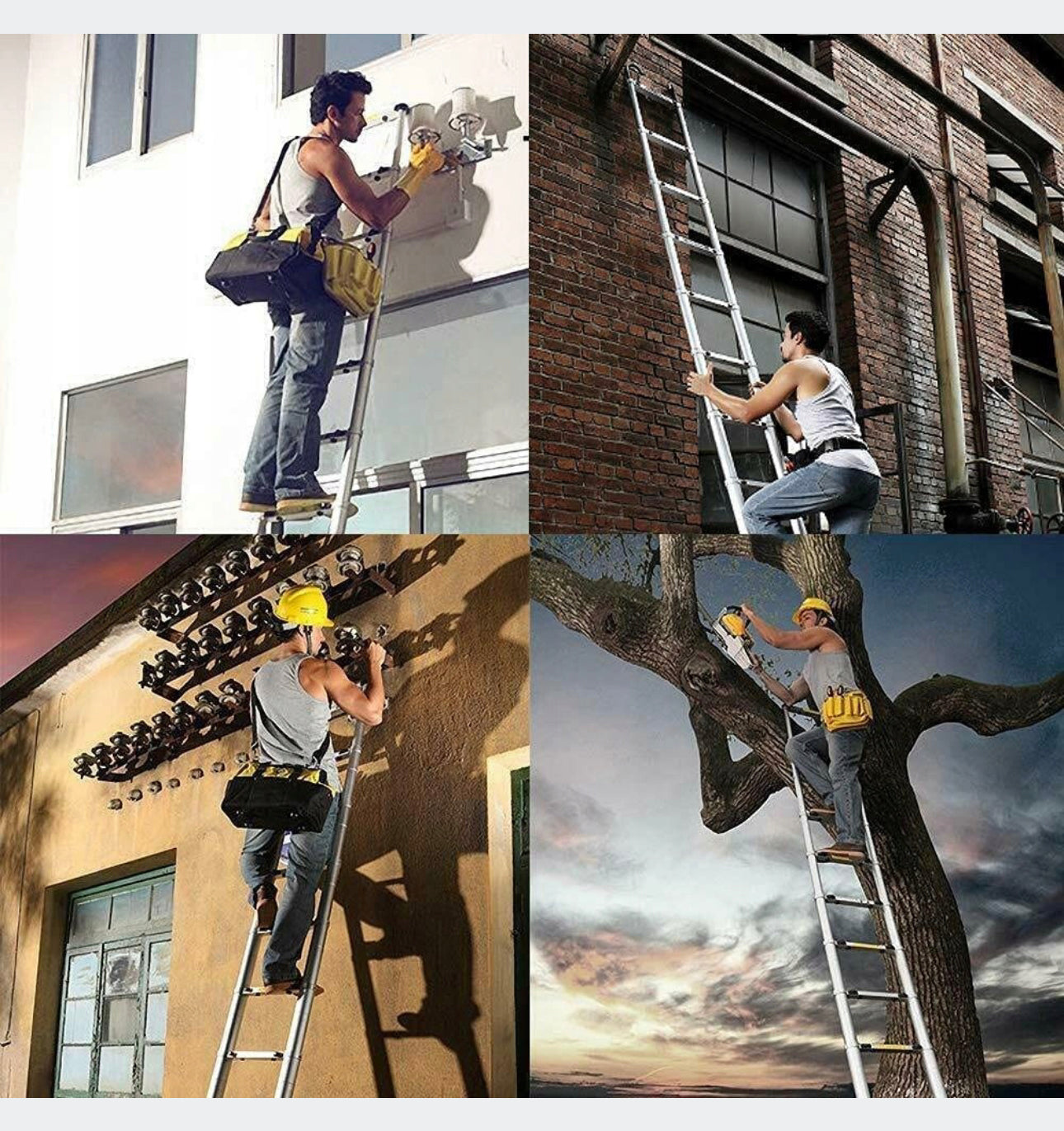 High Quality 4m Aluminum Telescopic Ladder